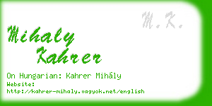 mihaly kahrer business card